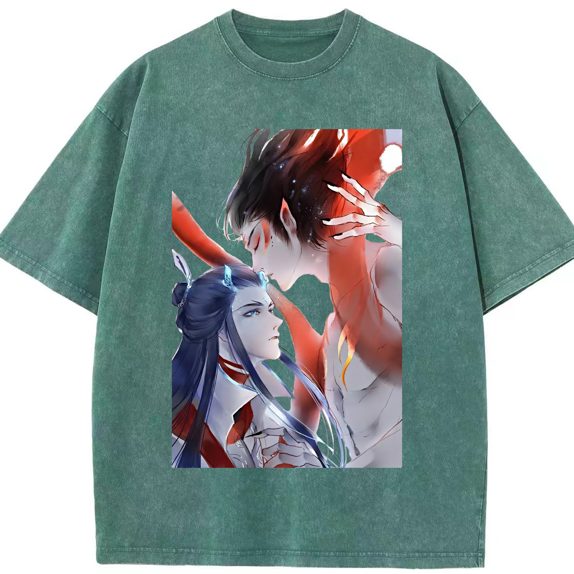 （画像用） Ne Zha 2 ナタ 魔童の大暴れ 綿100% ヴィンテージ風 半袖Tシャツ（フロントプリント）